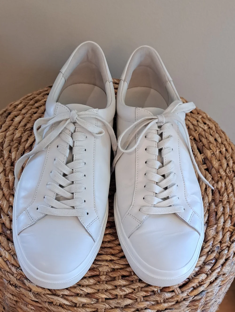 VINCE Mens Fulton Classic Athleisure/Preppy/Luxury White Leather Low Sneakers 12